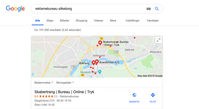 Google søgning af reklamebureau silkeborg - resultat - Skabertrang 