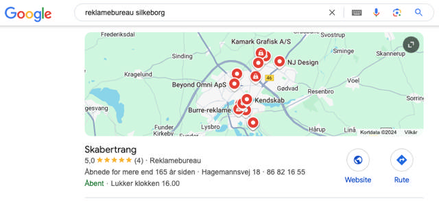 Google søgning af reklamebureau silkeborg - resultat - Skabertrang 